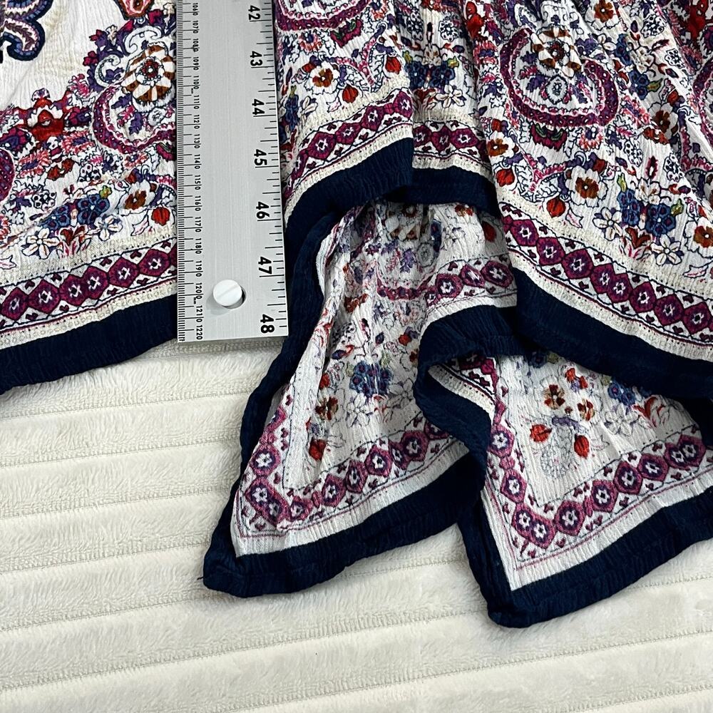 Bila Women Midi Dress Floral Multicolor Boho Rayon Beach Size M Asymmetric Hem - Picture 11 of 12